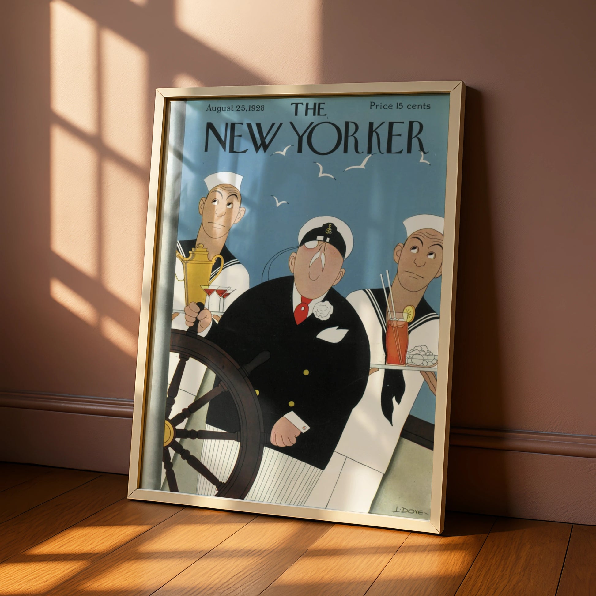 The New Yorker August 1928 Sailor Captain Cover Art Poster, Vintage Nautical Print