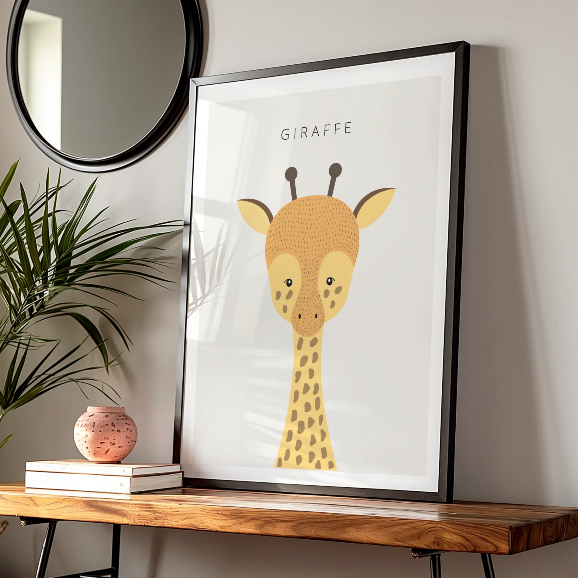 Giraffe Nursery Poster, Cute Animal Print, Kids Room Wall Art, Safari Decor