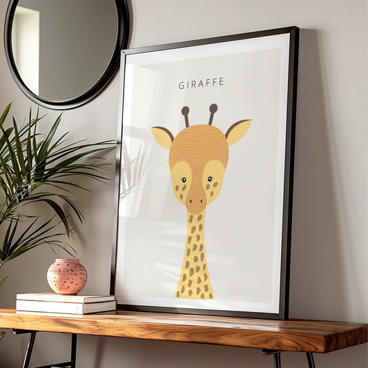 Giraffe Nursery Poster, Cute Animal Print, Kids Room Wall Art, Safari Decor