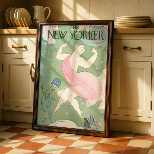 The New Yorker May 1927 Vintage Cover Poster, Art Deco Spring Wall Art Print