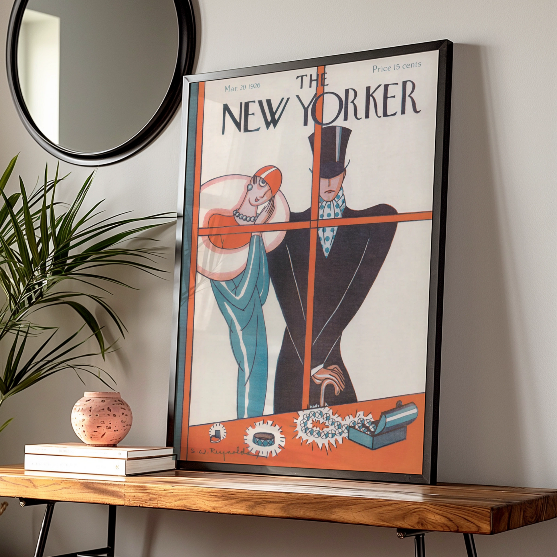 The New Yorker March 1926 Art Deco Cover Poster, Vintage 1920s Fashion Wall Art