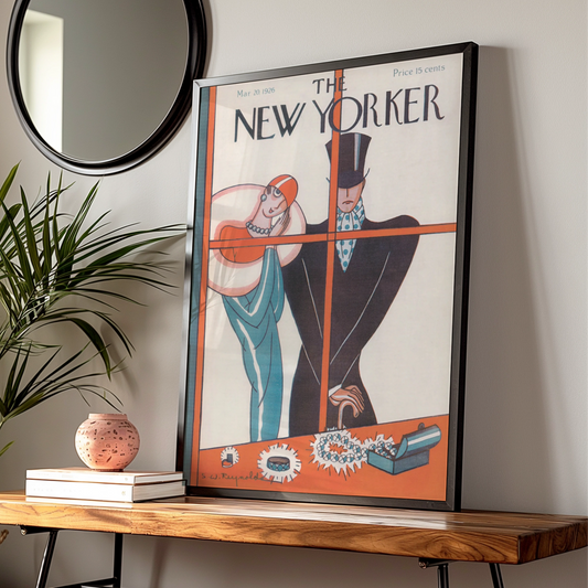 The New Yorker March 1926 Art Deco Cover Poster, Vintage 1920s Fashion Wall Art