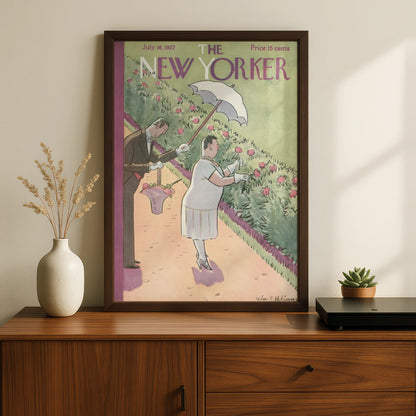 The New Yorker July 1927 Cover Poster, Vintage Garden Scene, Helen Hokinson Wall Art
