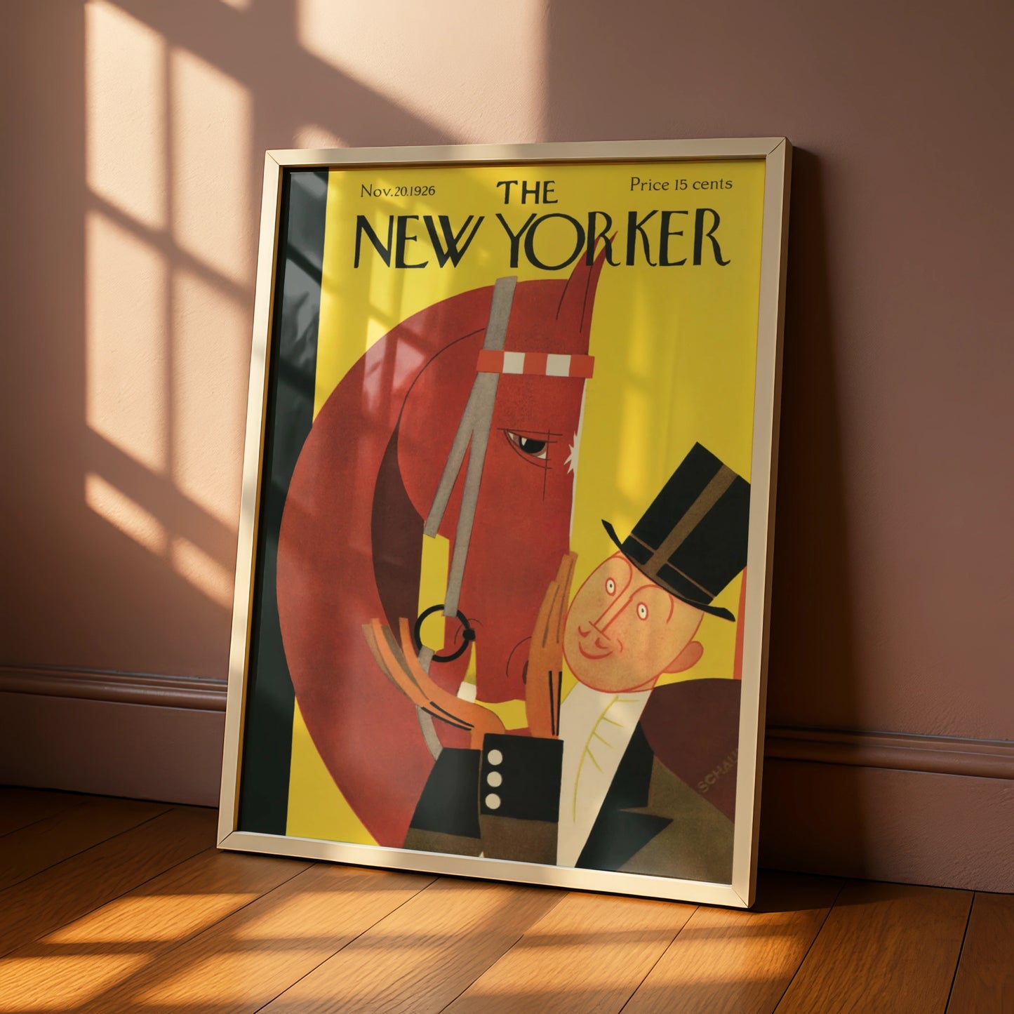The New Yorker 1926 Cover Poster, Vintage Horse Art Deco Print, Yellow Wall Art