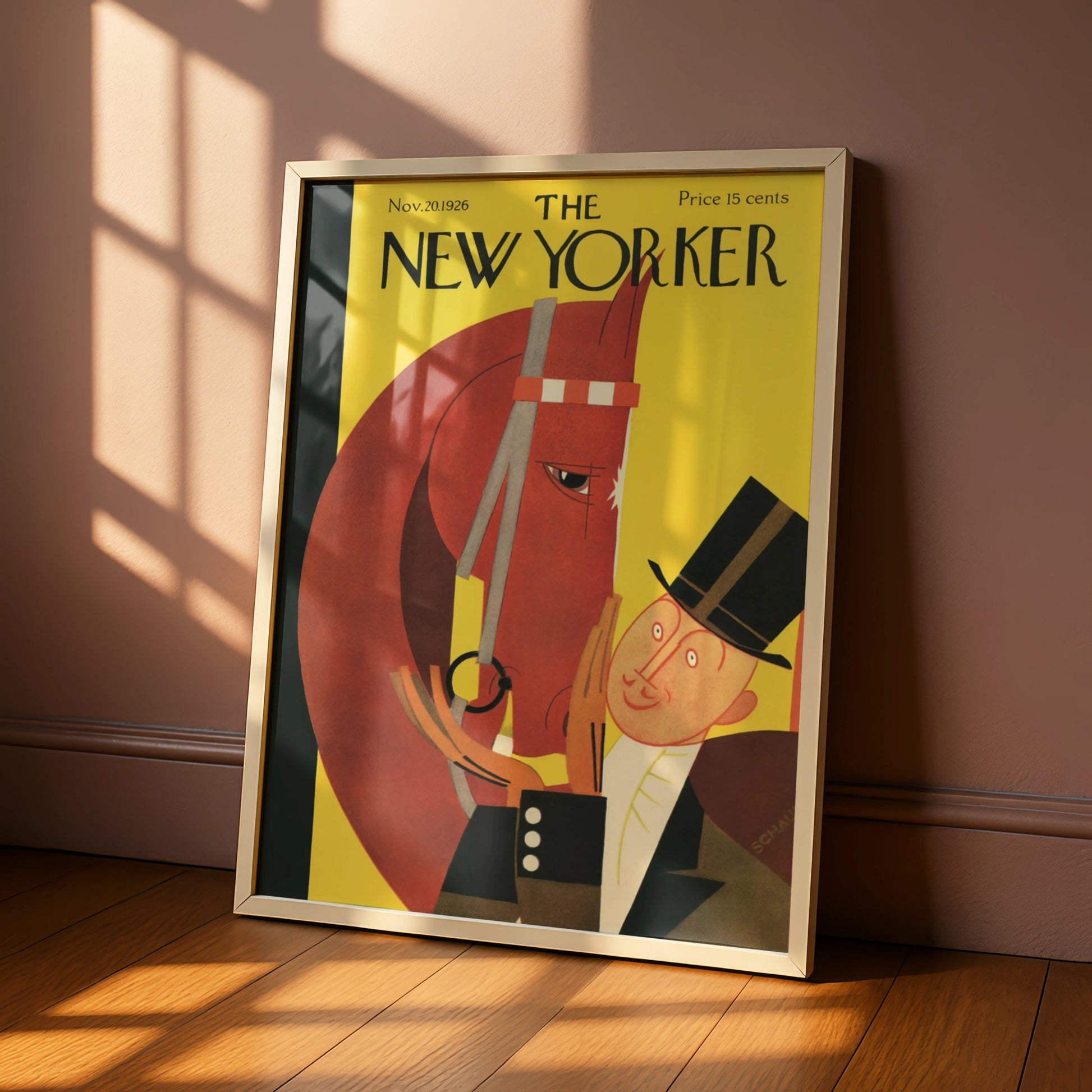 The New Yorker 1926 Cover Poster, Vintage Horse Art Deco Print, Yellow Wall Art