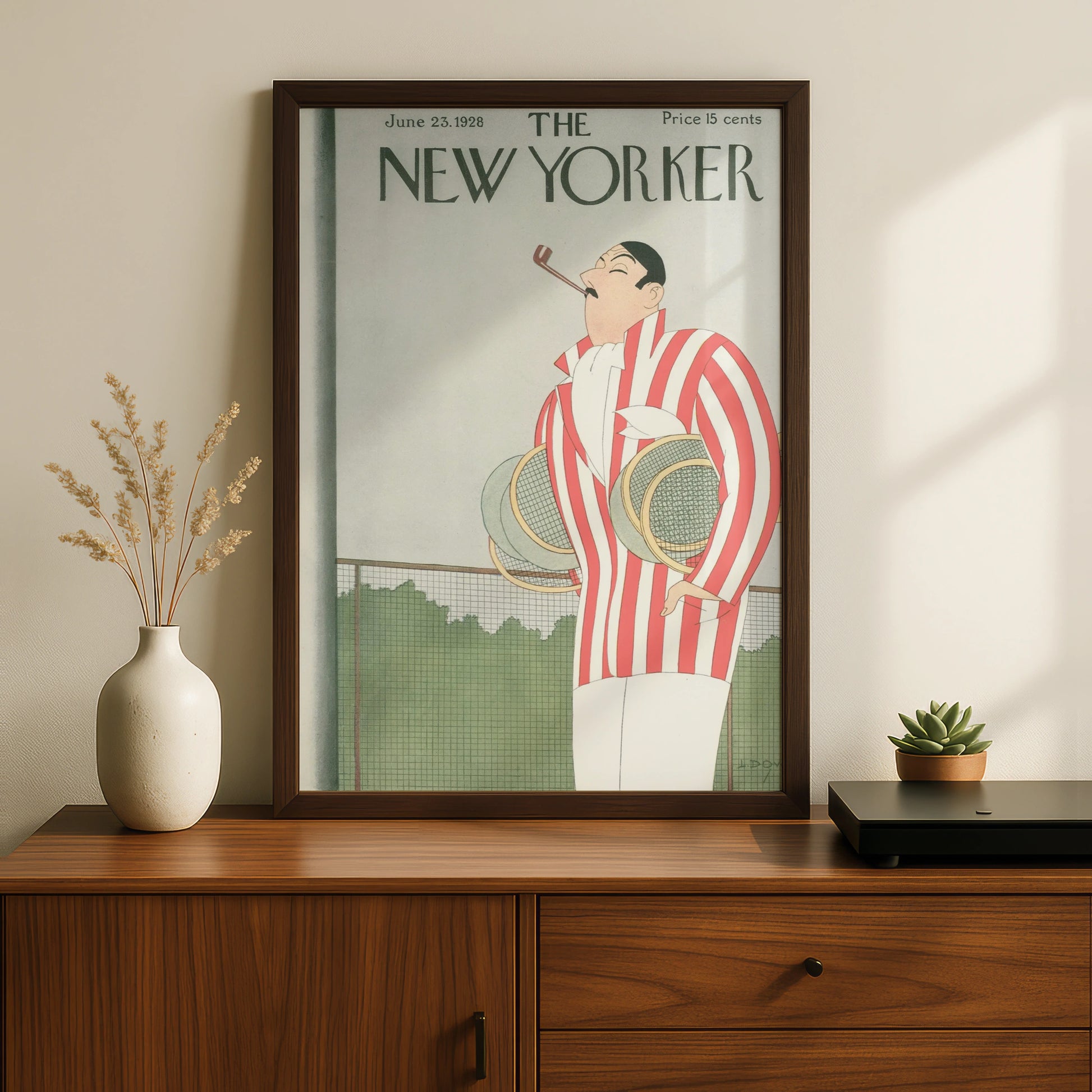 The New Yorker 1928 Tennis Poster, Vintage Art Deco Magazine Cover Wall Art Print