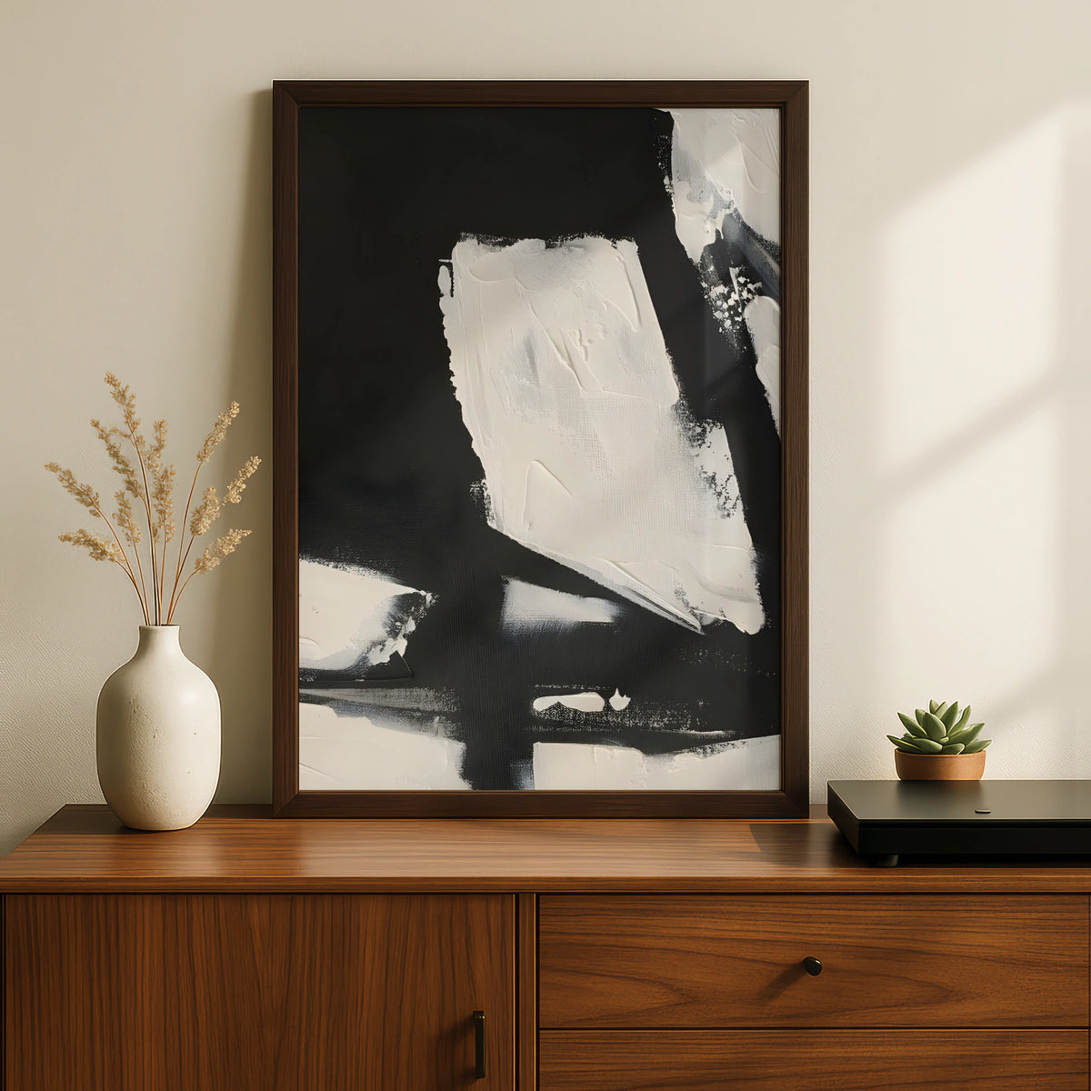 Abstract Monochrome Wall Art, Black and White Textured Print, Modern Minimalist Poster