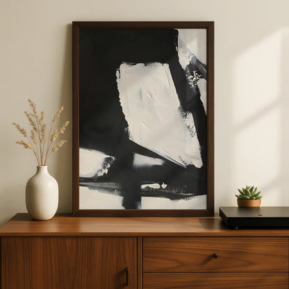 Abstract Monochrome Wall Art, Black and White Textured Print, Modern Minimalist Poster