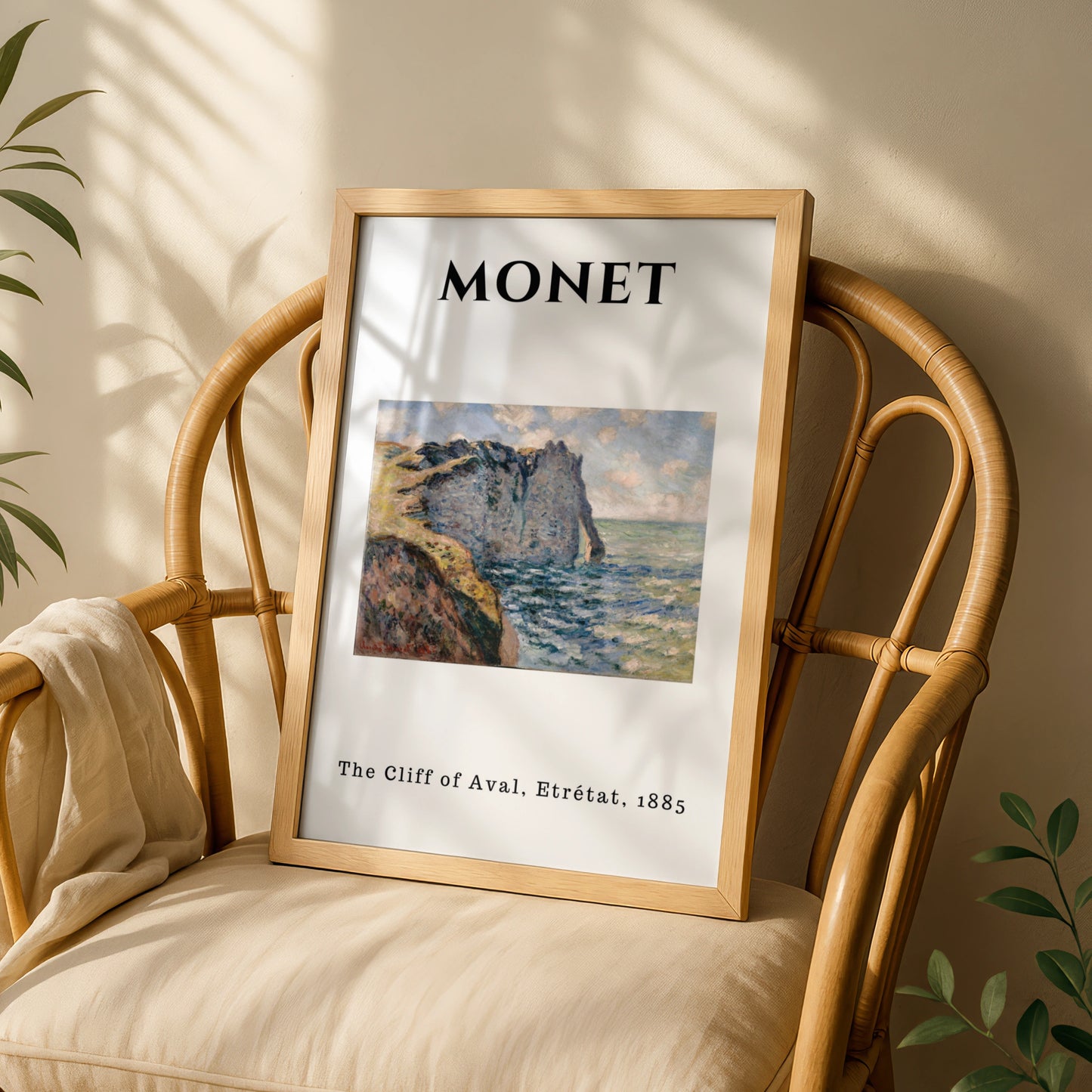 Monet Cliff of Aval Etretat Wall Art Print | Impressionist Coastal Poster, Living Room – product image 3