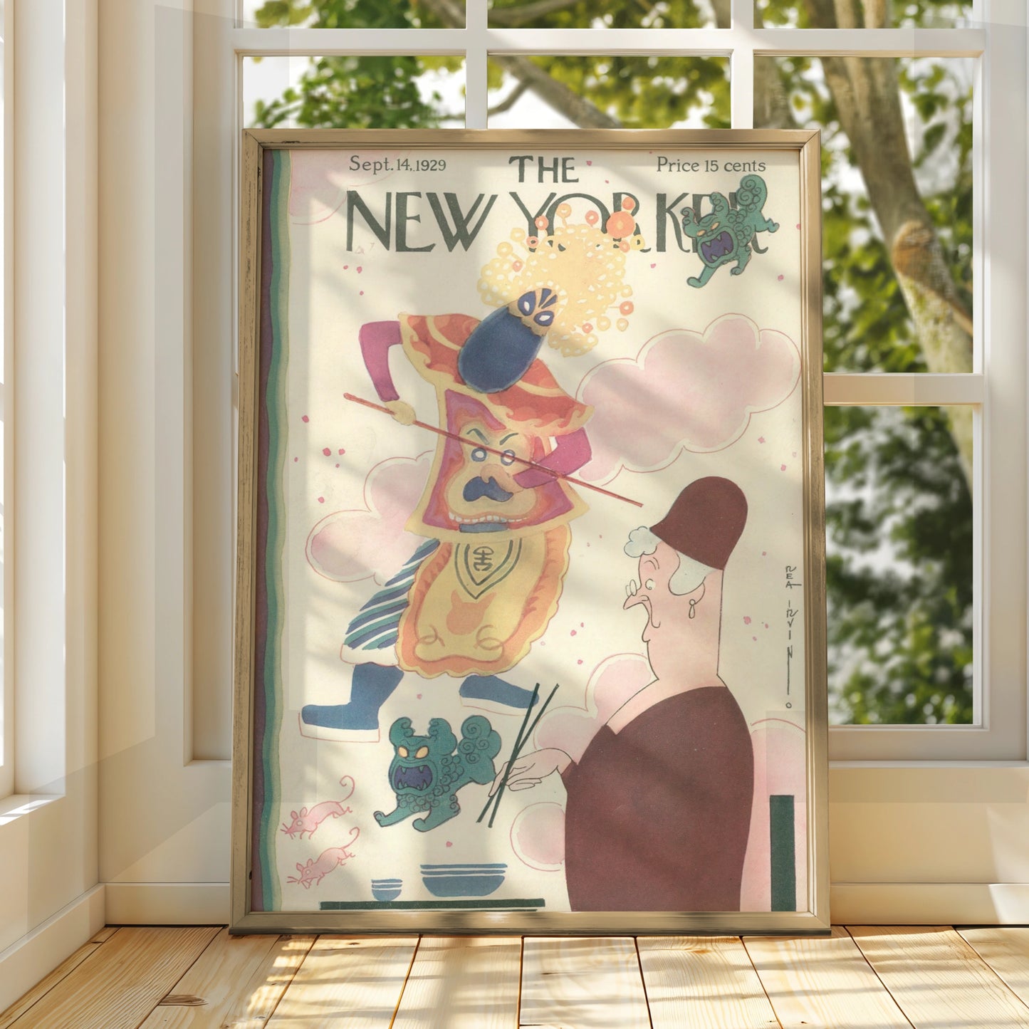 The New Yorker Sept 1929 Cover Poster, Rea Irvin Chinese Opera Art Print, Vintage