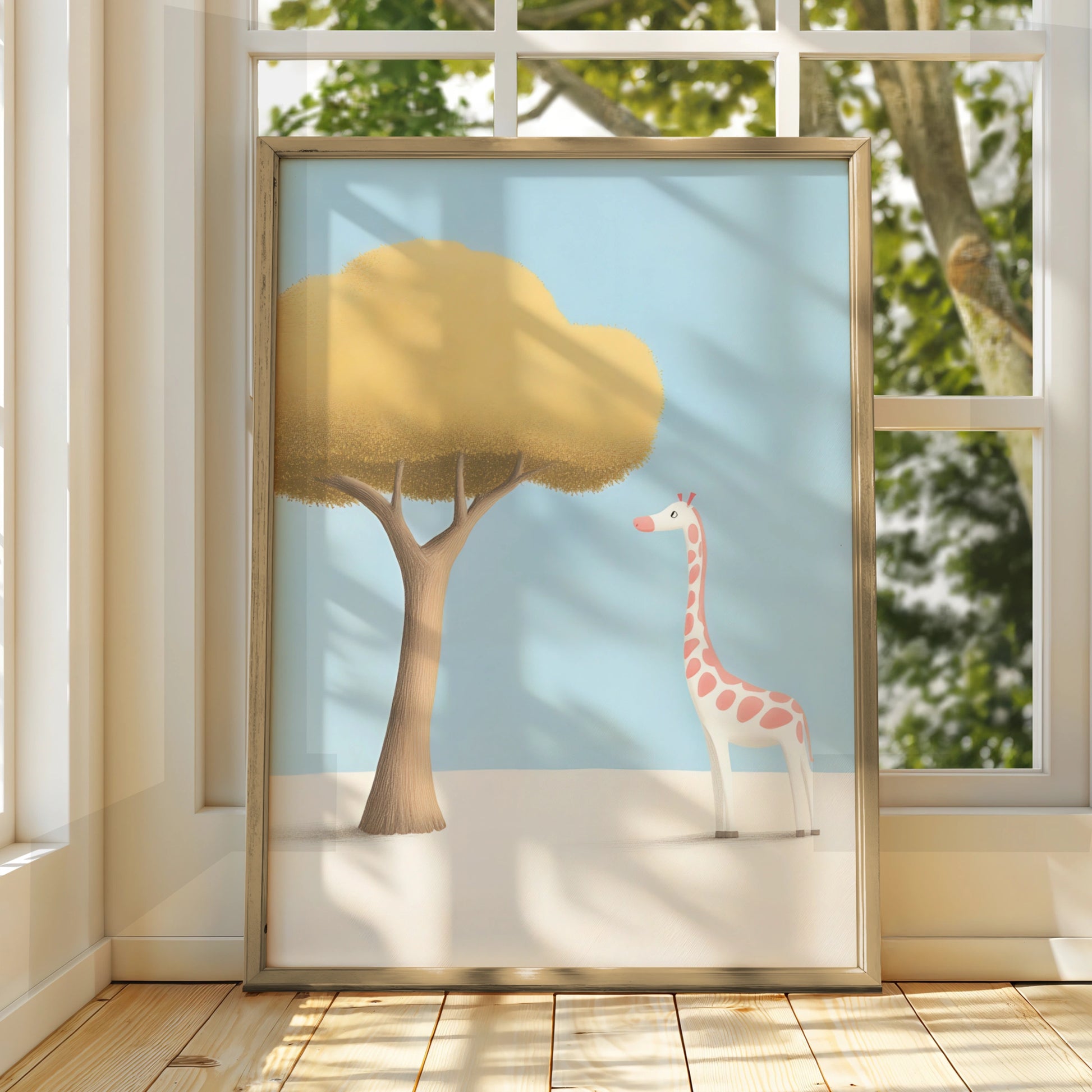 Giraffe Nursery Wall Art, Baby Animal Print, Kids Room Poster, Cute Safari Decor