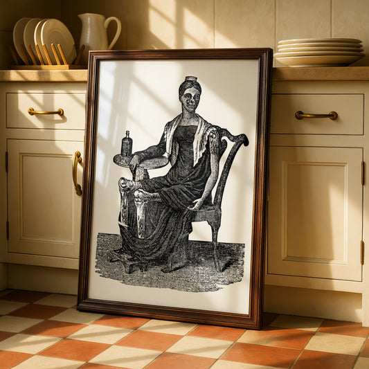 Halloween Gothic Skeleton Poster, Vintage Macabre Wall Art, Spooky Horror Print