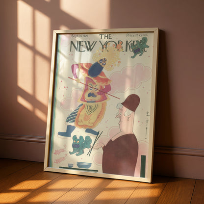 The New Yorker Sept 1929 Cover Poster, Rea Irvin Chinese Opera Art Print, Vintage