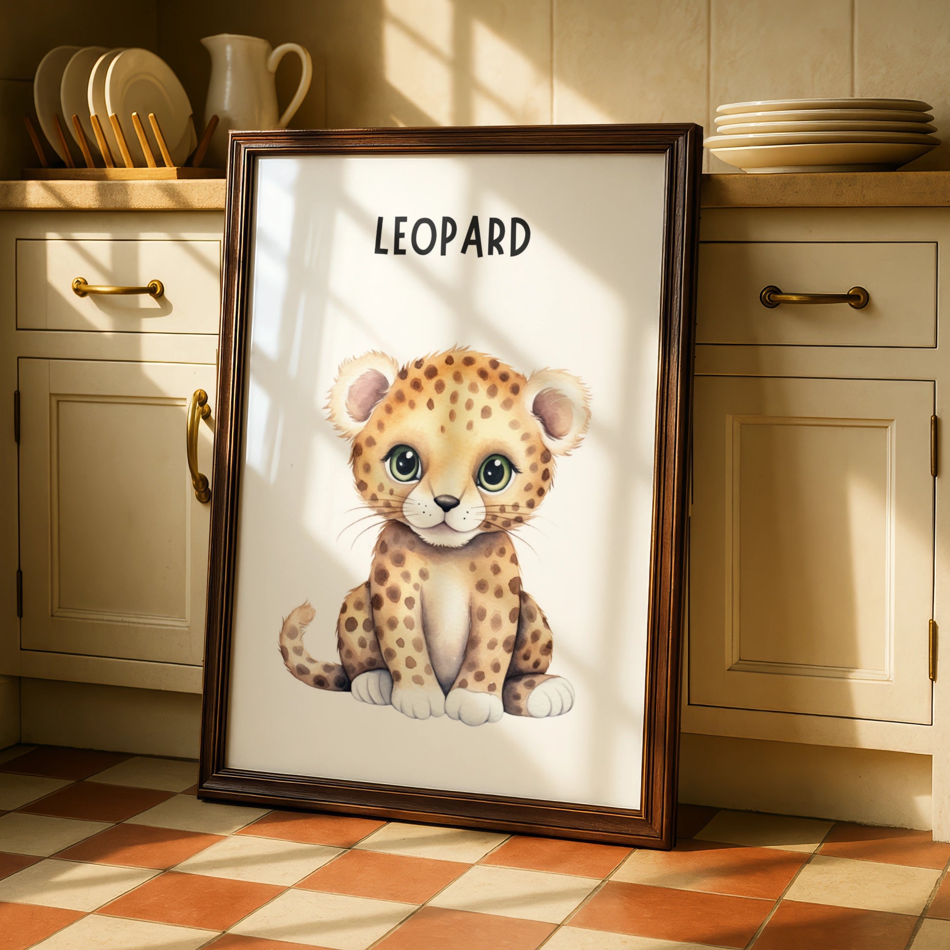 Leopard Nursery Wall Art, Baby Animal Print, Safari Poster for Kids Room Decor