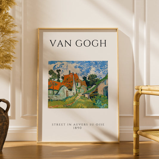 Van Gogh Street in Auvers Wall Art Print | Post-Impressionist Village Poster – A5 print