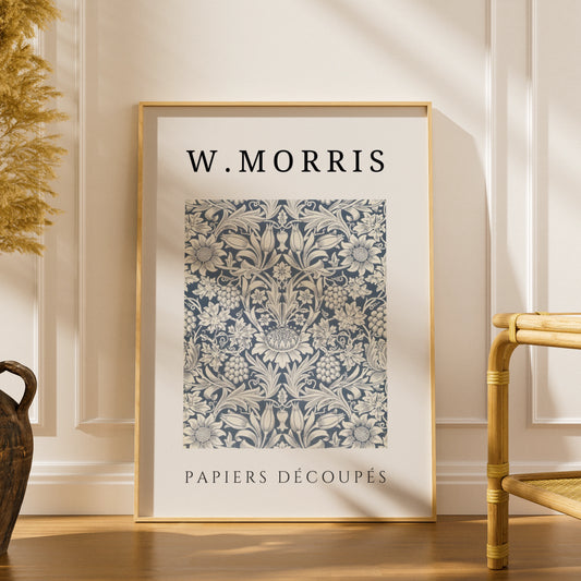 William Morris Botanical Wall Art Print | Navy Blue Floral Poster, Vintage Gallery Decor – product image 1