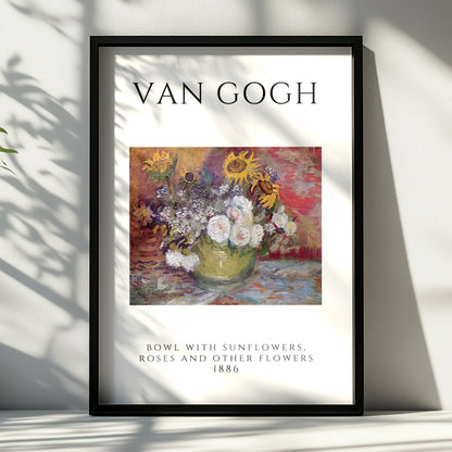Van Gogh Floral Wall Art Print | Sunflowers Roses Bowl 1886 Vintage Poster, Gallery – product image 6