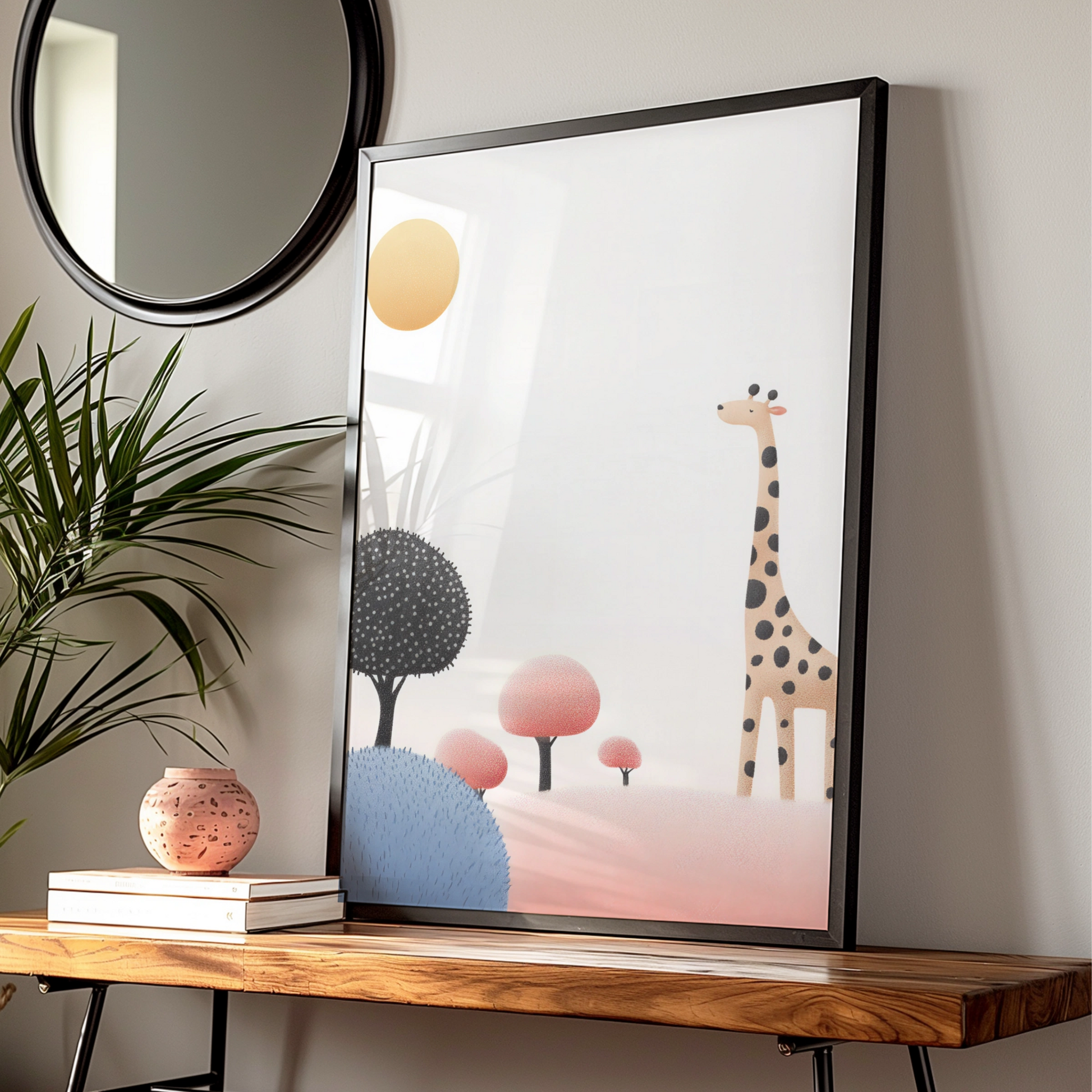 Giraffe Nursery Wall Art, Safari Animal Print, Baby Room Poster, Kids Boho Decor
