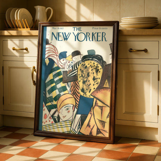 The New Yorker March 1927 Cover Art Poster, Vintage Art Deco Fashion Wall Print
