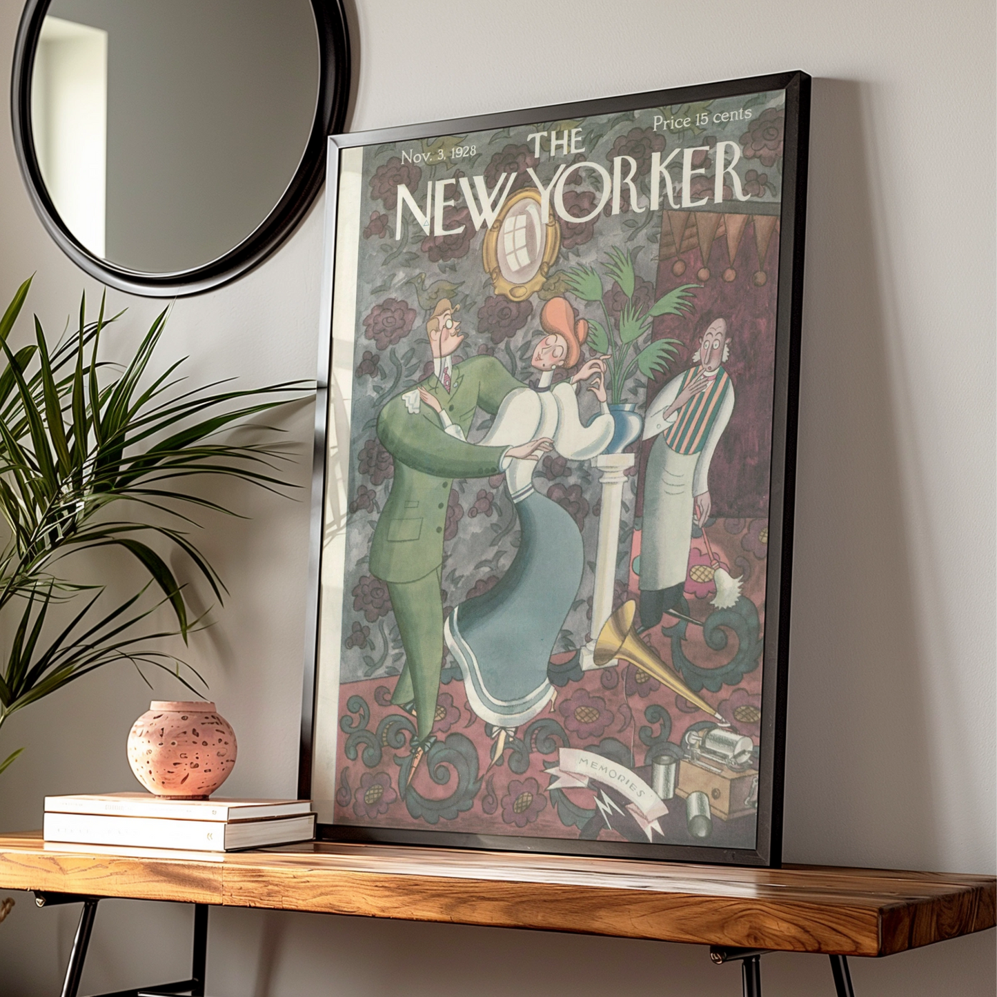 The New Yorker November 1928 Vintage Cover Poster, Retro Couple Dancing Wall Art