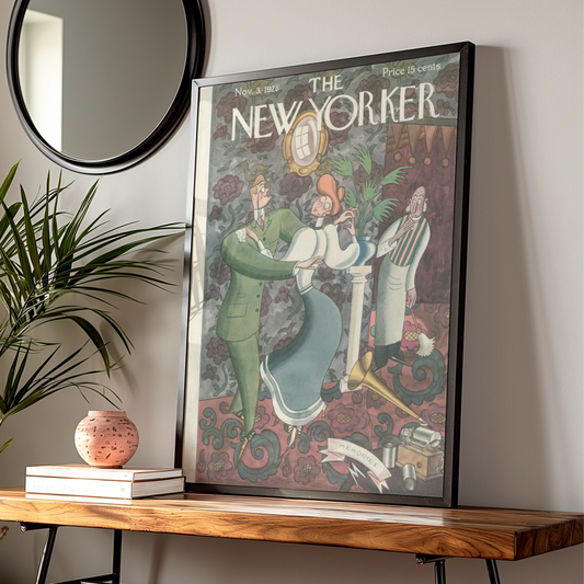 The New Yorker November 1928 Vintage Cover Poster, Retro Couple Dancing Wall Art