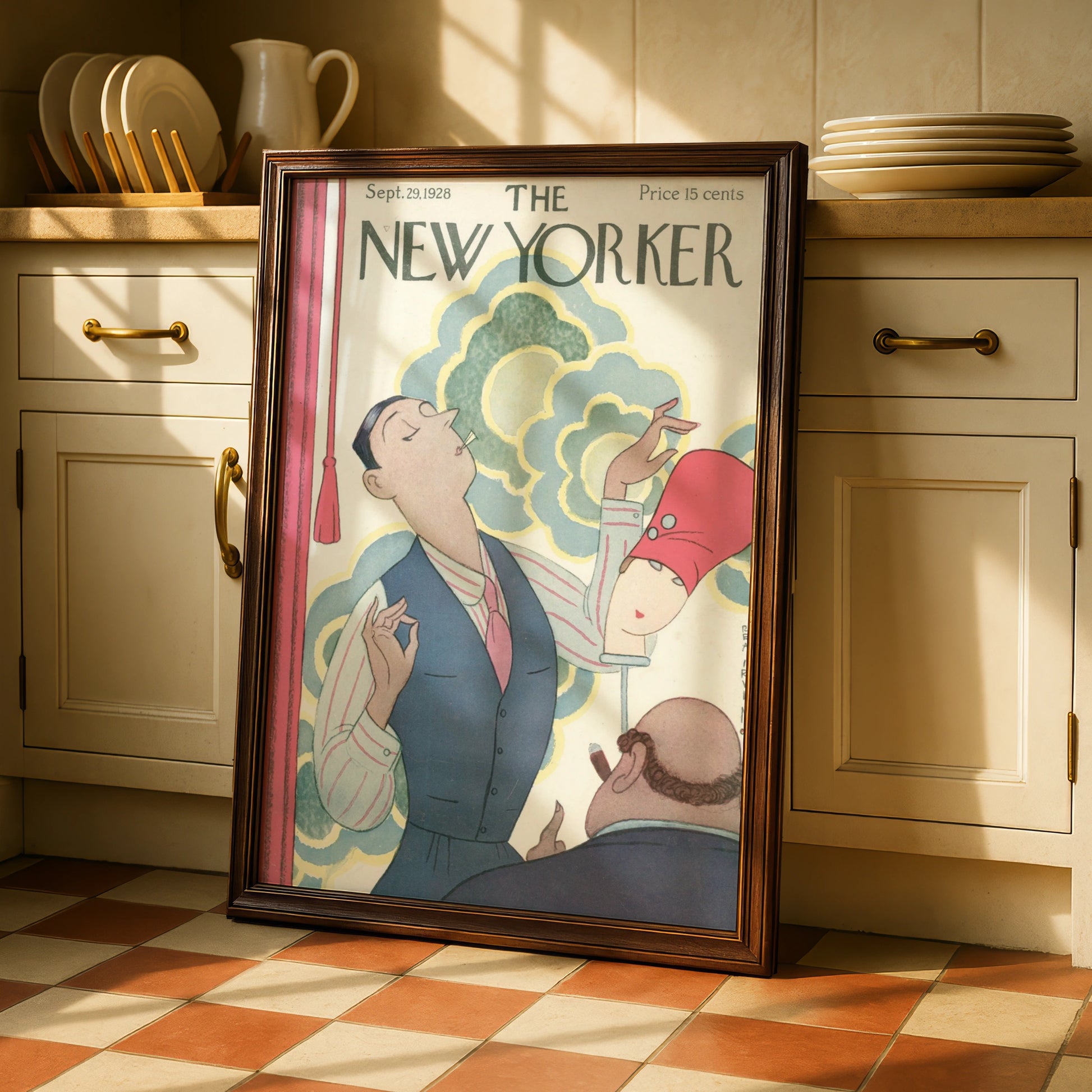 The New Yorker September 1928 Cover Art Poster, Art Deco Vintage Magazine Wall Art