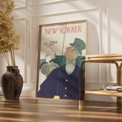 New Yorker 1927 Cover Poster, Rea Irvin Chauffeur Art Deco Wall Art Print