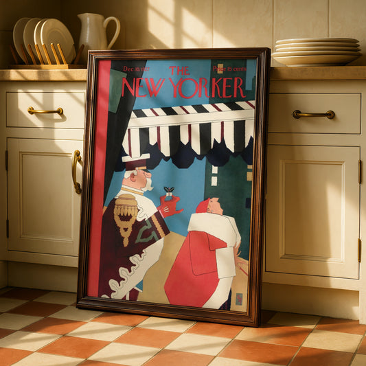 New Yorker Cover Poster Dec 1927, Vintage Art Deco Magazine Wall Art Print