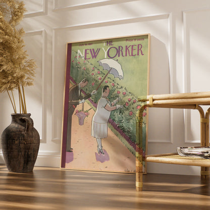 The New Yorker July 1927 Cover Poster, Vintage Garden Scene, Helen Hokinson Wall Art