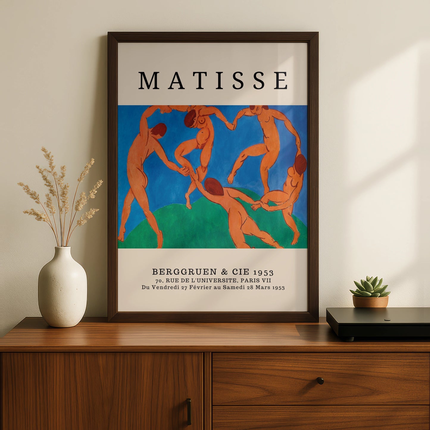Blue Green Dance Figure Wall Art Print, Colourful Fauvist Modernist Poster – product image 2