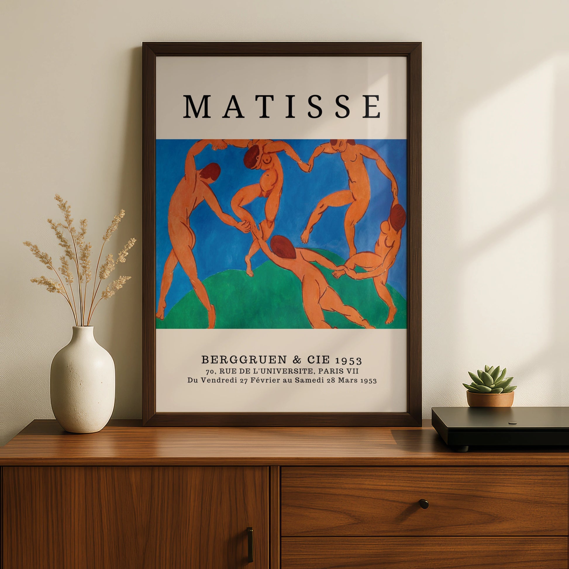 Blue Green Dance Figure Wall Art Print, Colourful Fauvist Modernist Poster – product image 2
