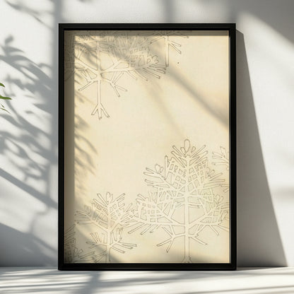 Vintage Japanese Botanical Print, Bijutsukai 1901, Minimalist Tree Wall Art, Japandi Poster – A4 Black frame