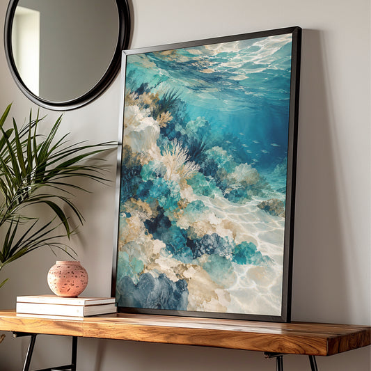 Coral Reef Australian Wall Art, Ocean Underwater Print, Coastal Sea Life Poster — Digital Download