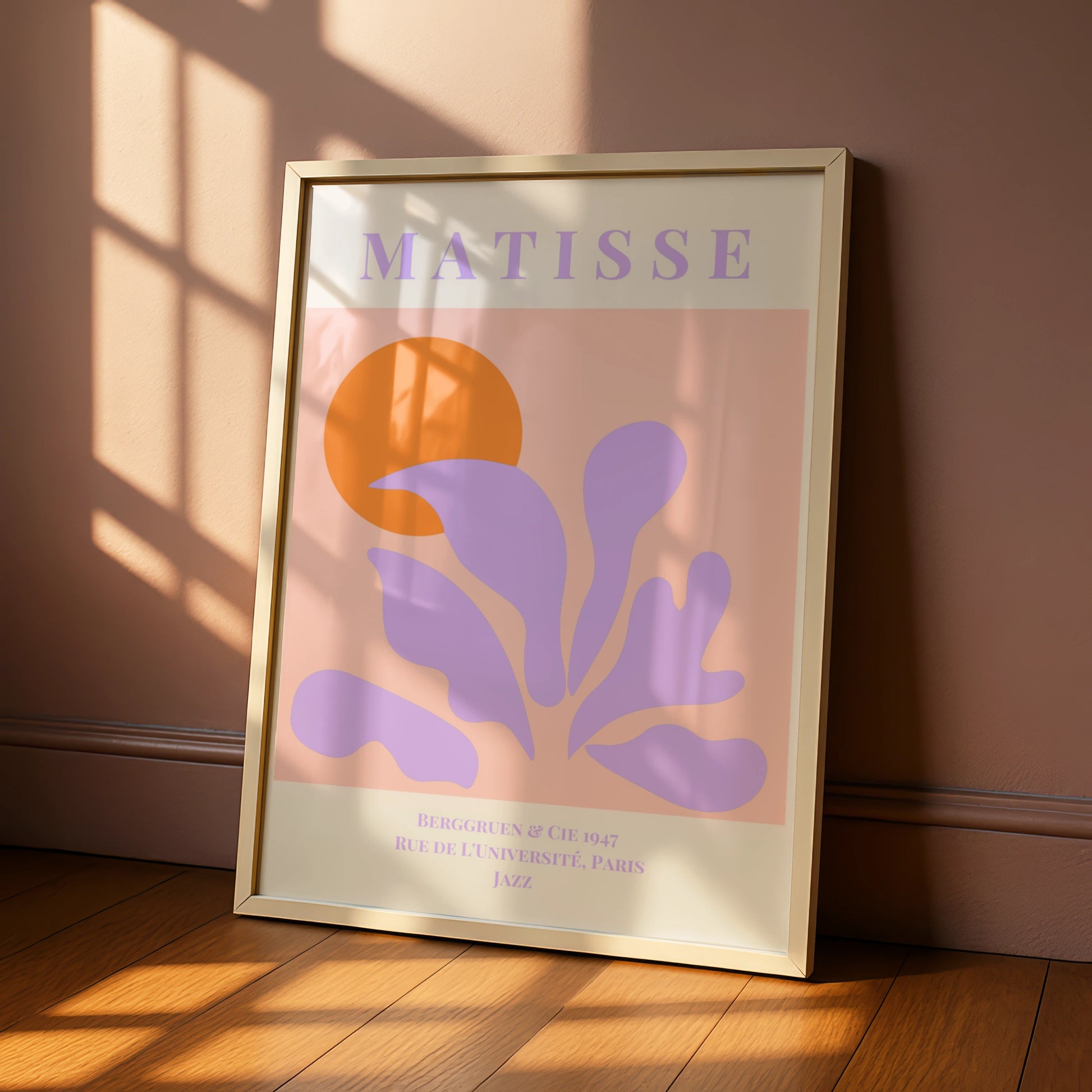 Matisse Jazz Poster, Berggruen Paris 1947, Lilac Pink Orange Maximalist Wall Art