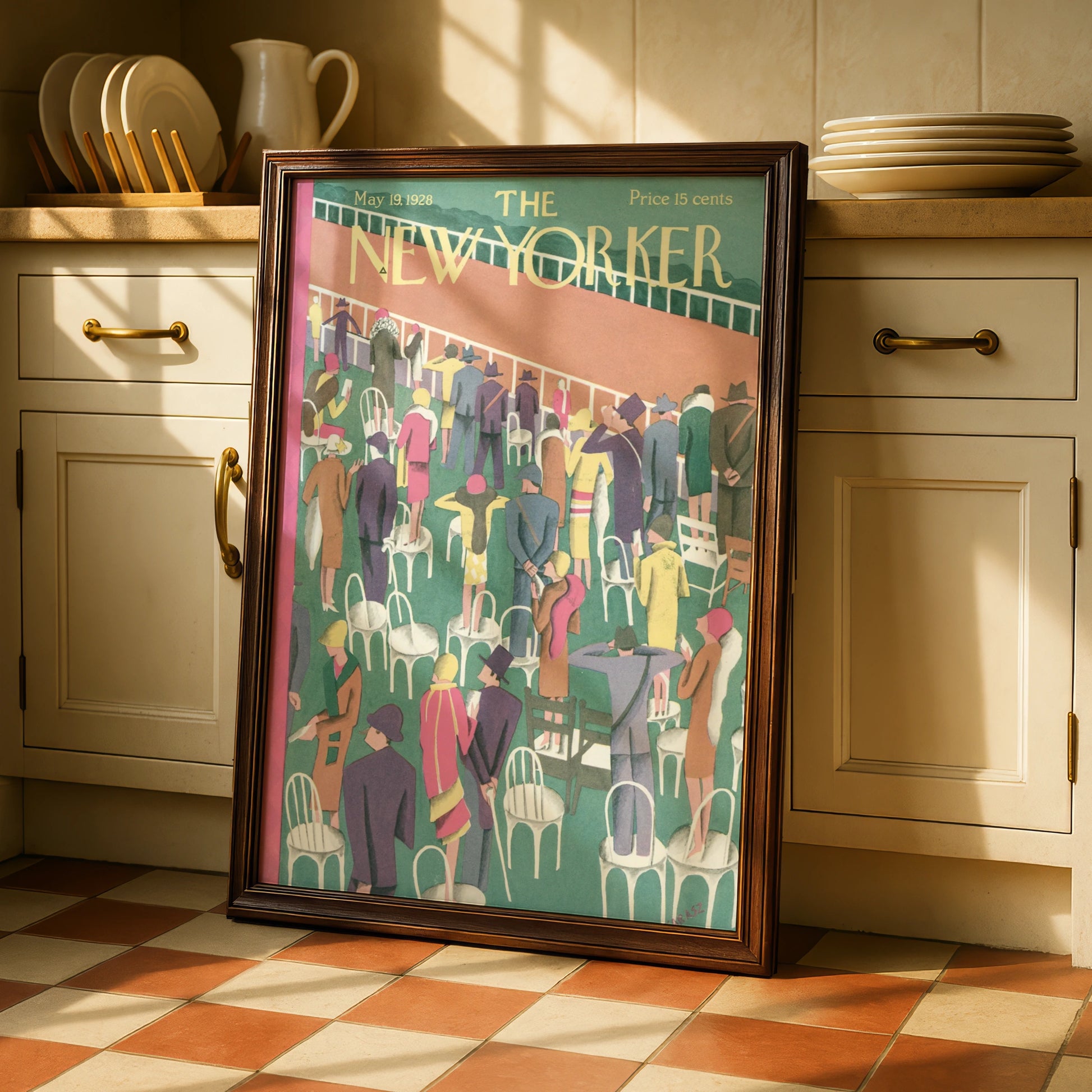 New Yorker 1928 Horse Racing Poster, Vintage Art Deco Wall Art, Race Day Print