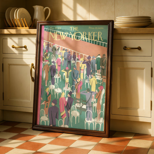 New Yorker 1928 Horse Racing Poster, Vintage Art Deco Wall Art, Race Day Print