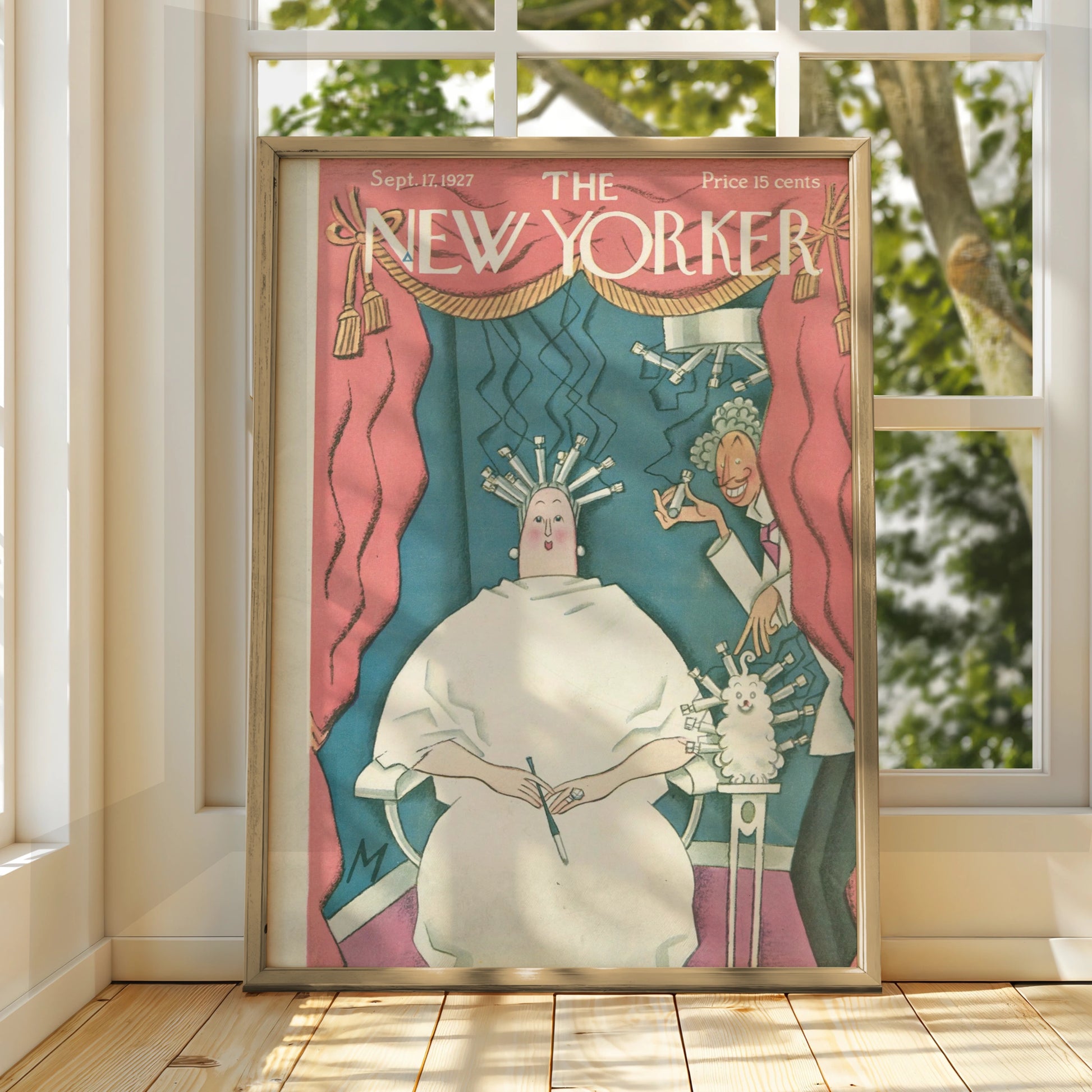 The New Yorker 1927 Cover Poster, Vintage Hair Salon Art, Art Deco Wall Print