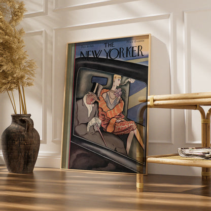 The New Yorker December 1926 Cover Poster, Art Deco Flapper Wall Art Print