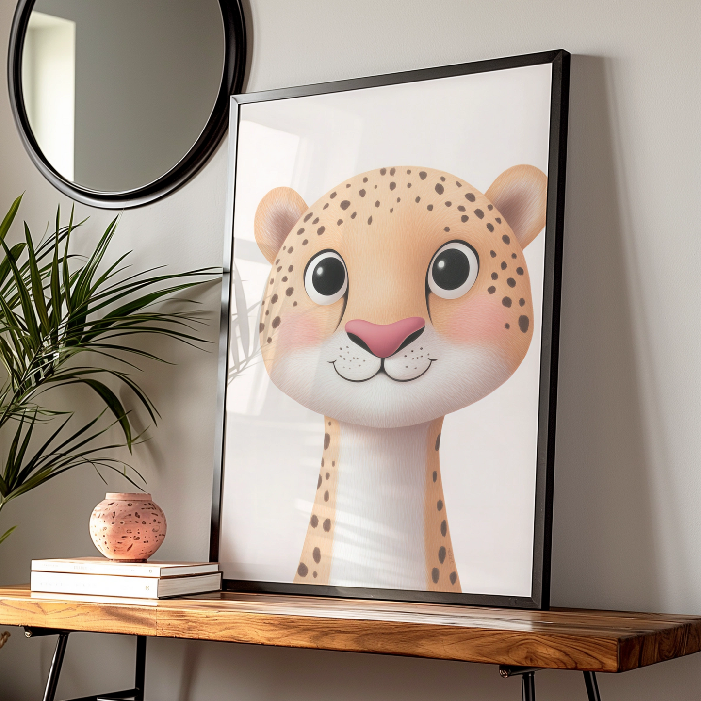 Cute Cheetah Nursery Wall Art, Safari Animal Print, Kids Room Poster, Baby Decor