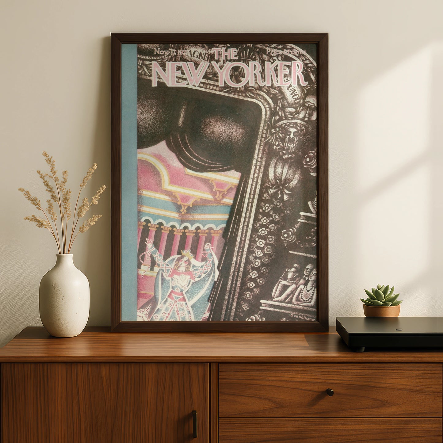 New Yorker Cover Nov 1928 Opera Theatre Art Poster, Vintage Magazine Wall Art Print