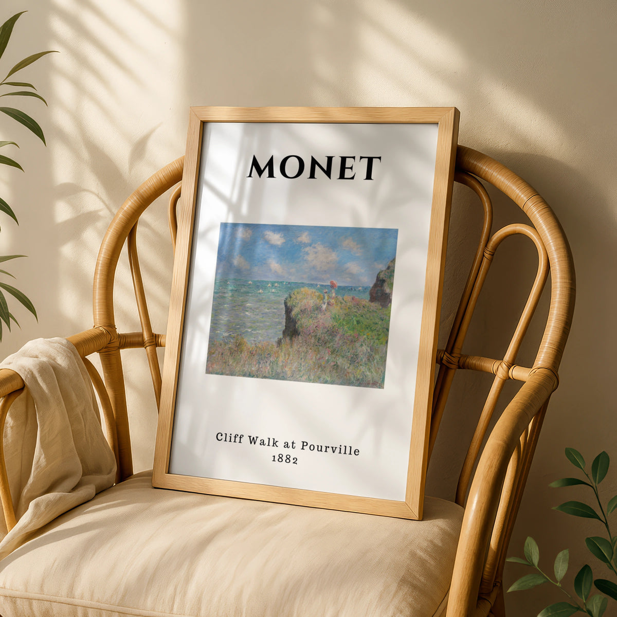 Monet Cliff Walk at Pourville Wall Art Print | Impressionist Coastal Poster, Living Room – product image 3