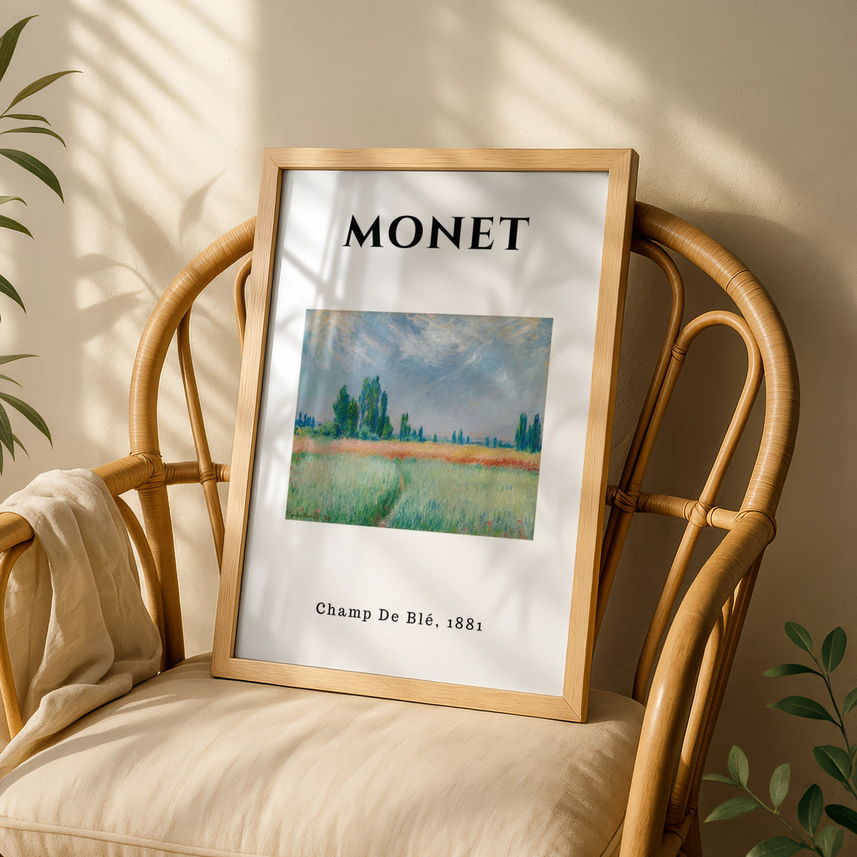 Monet Champ De Ble 1881 Wall Art Print | Impressionist Landscape Poster, Living Room – product image 3