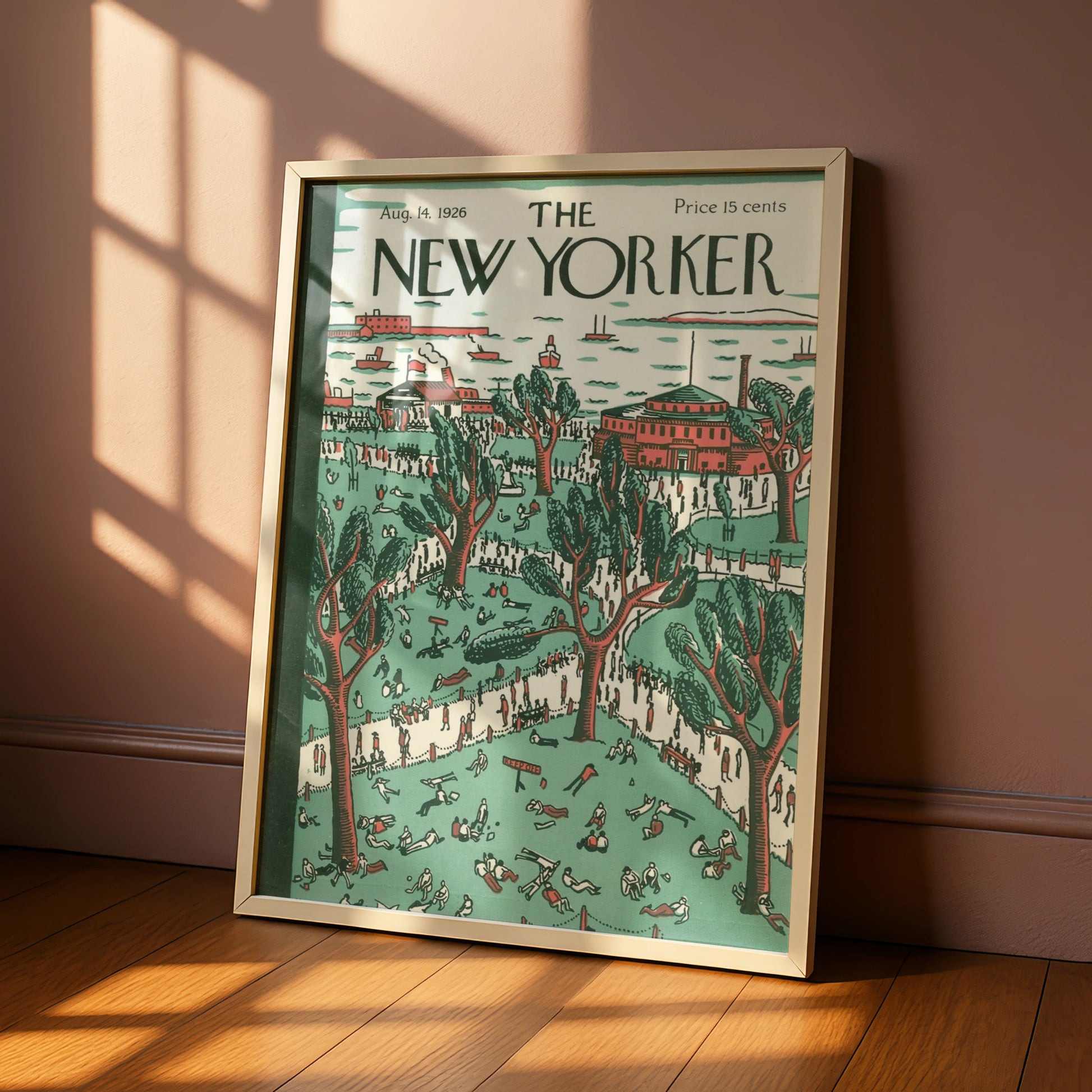 The New Yorker August 1926 Cover Poster, Vintage New York Park Wall Art Print