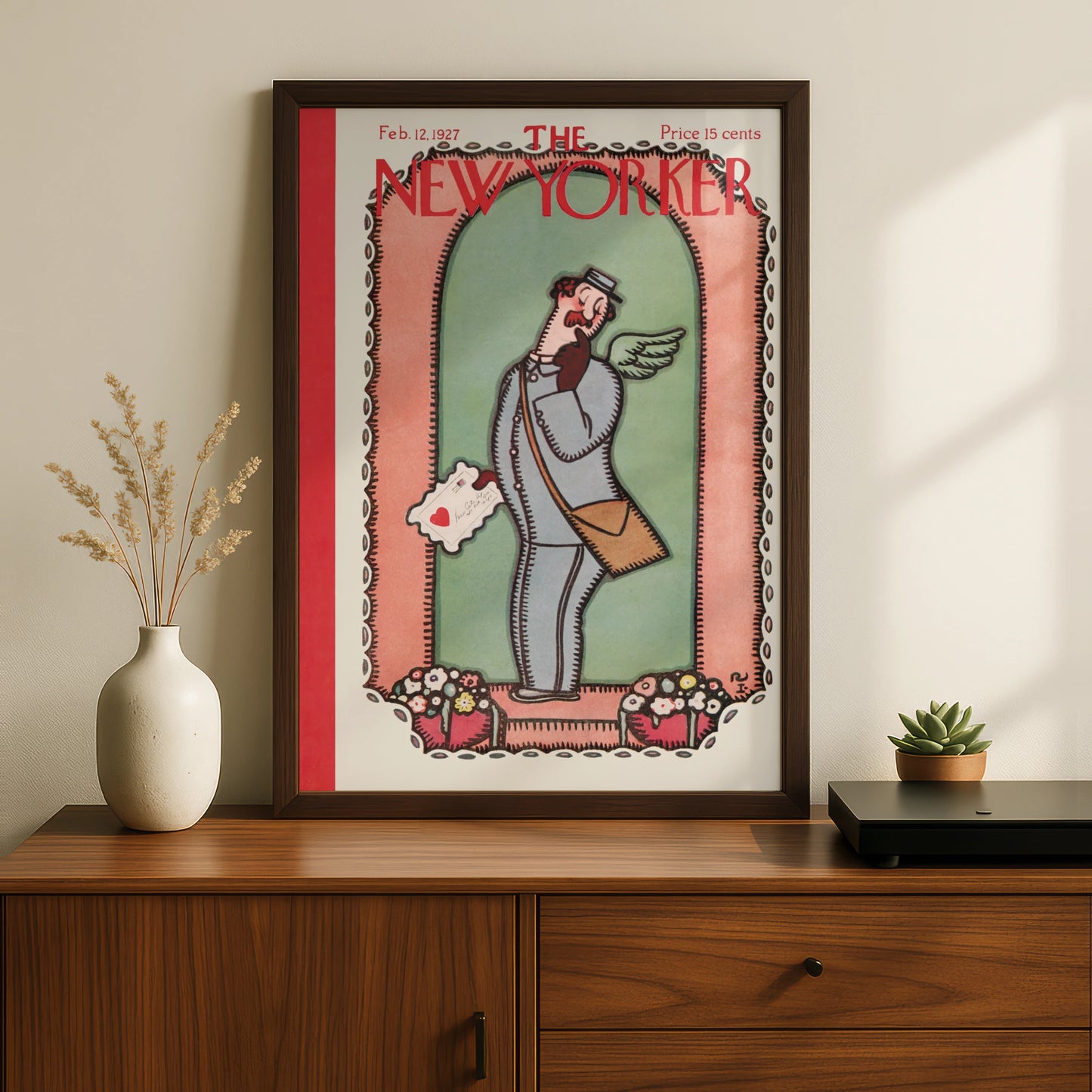 New Yorker Cover 1927 Poster, Valentine Postman Wall Art, Vintage Magazine Print