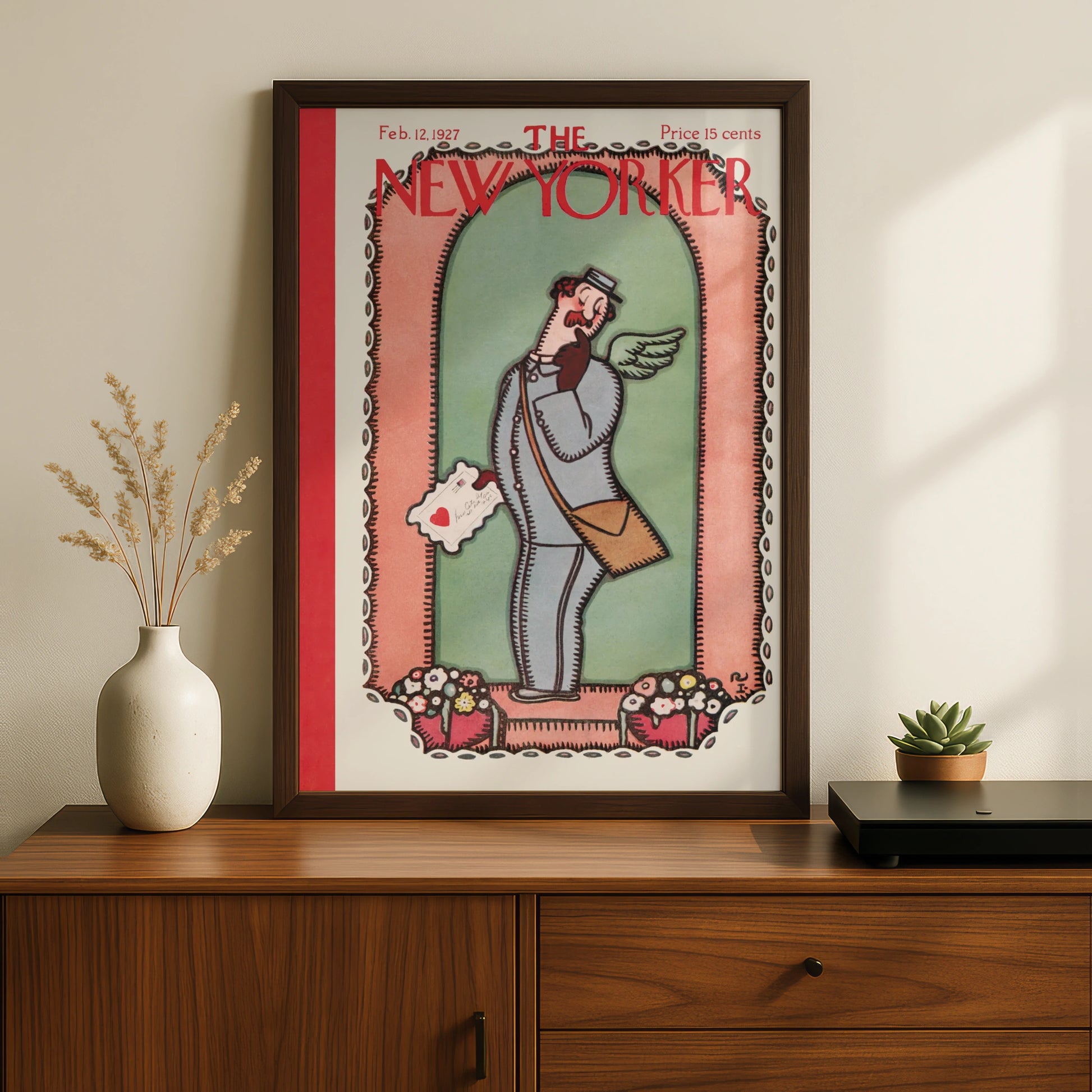 New Yorker Cover 1927 Poster, Valentine Postman Wall Art, Vintage Magazine Print