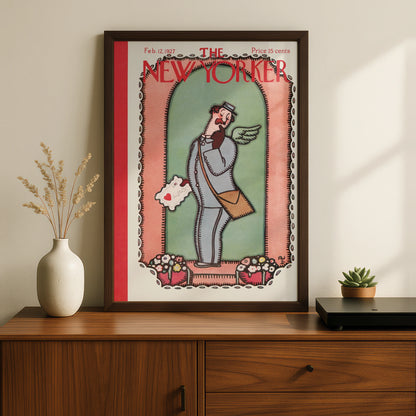 New Yorker Cover 1927 Poster, Valentine Postman Wall Art, Vintage Magazine Print