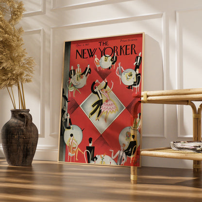 The New Yorker 1927 Art Deco Dance Cover Poster, Vintage Red Jazz Age Wall Art