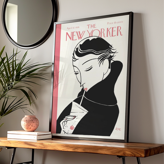 New Yorker April 1926 Cover Poster, Art Deco Woman, Vintage Magazine Wall Art