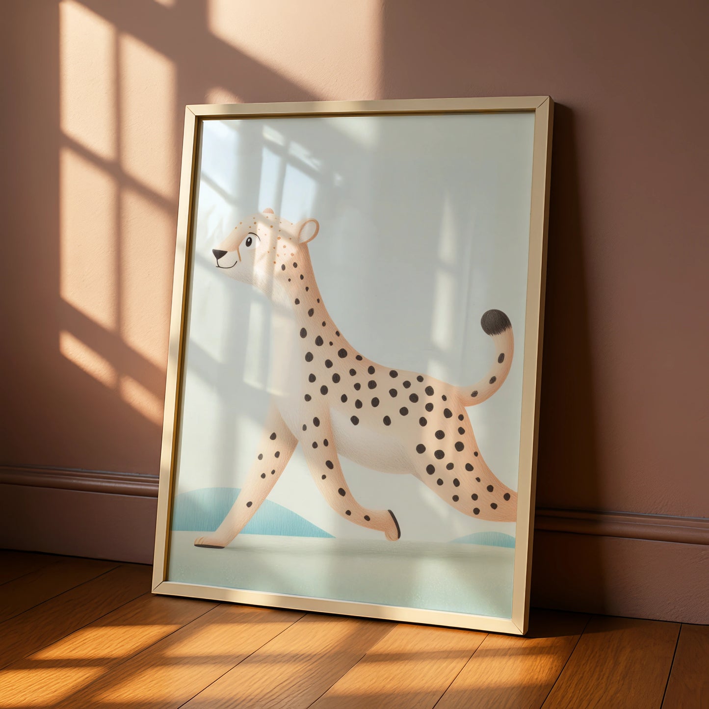 Cheetah Nursery Wall Art, Safari Animal Print, Kids Room Poster, Cute Baby Decor
