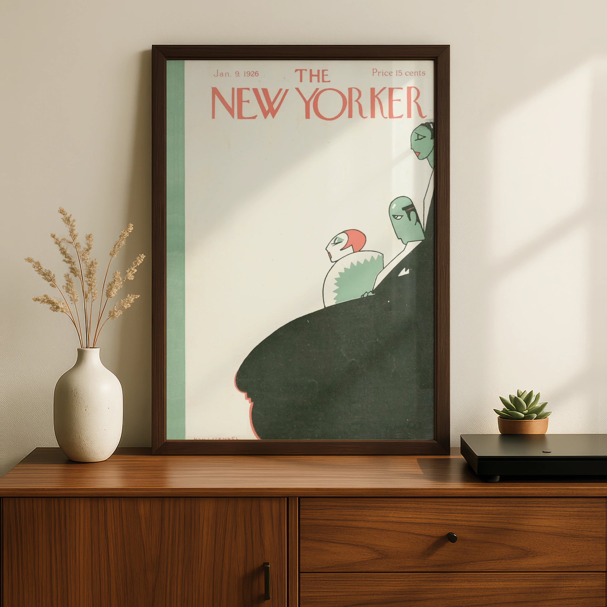 The New Yorker January 1926 Cover Art Poster, Vintage Art Deco Theatre Wall Art Print